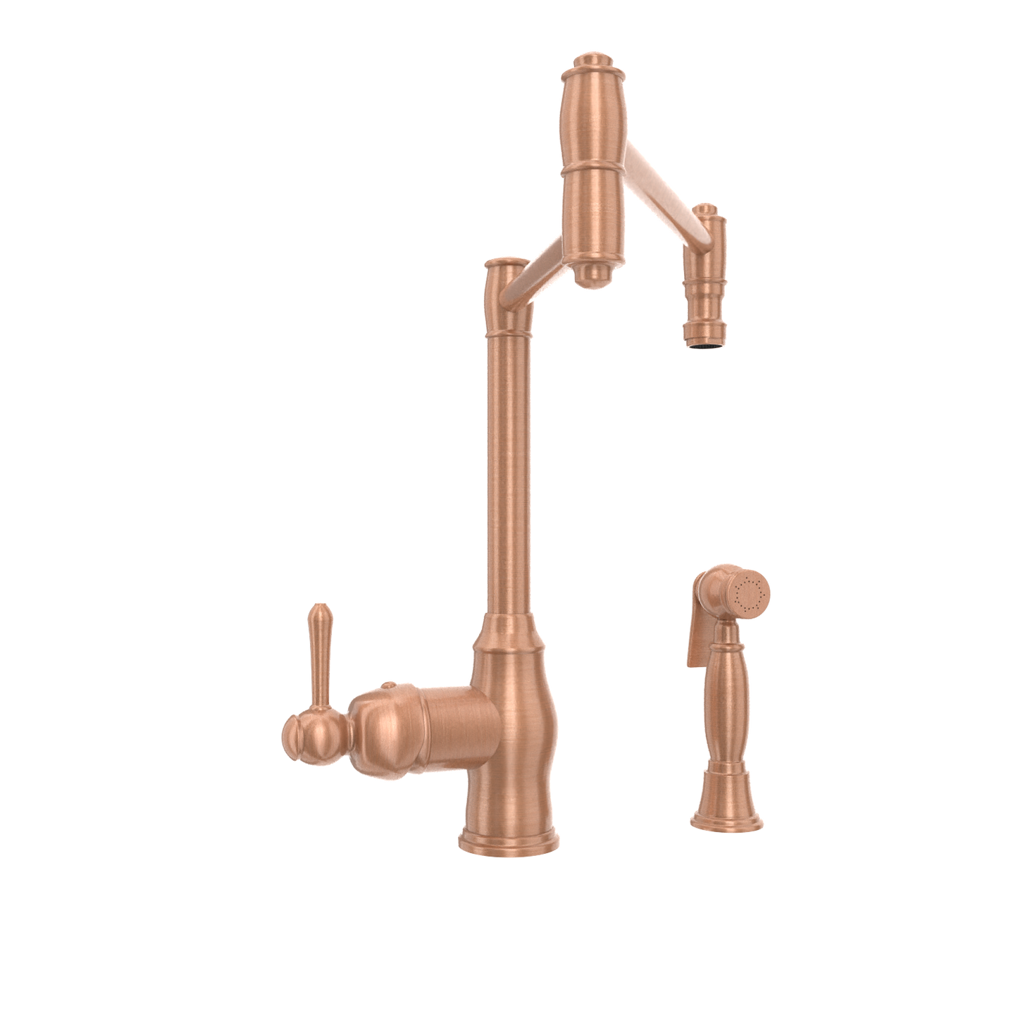 One-Handle Copper Pot Filler Kitchen Faucet with Side Sprayer - AK96918P1