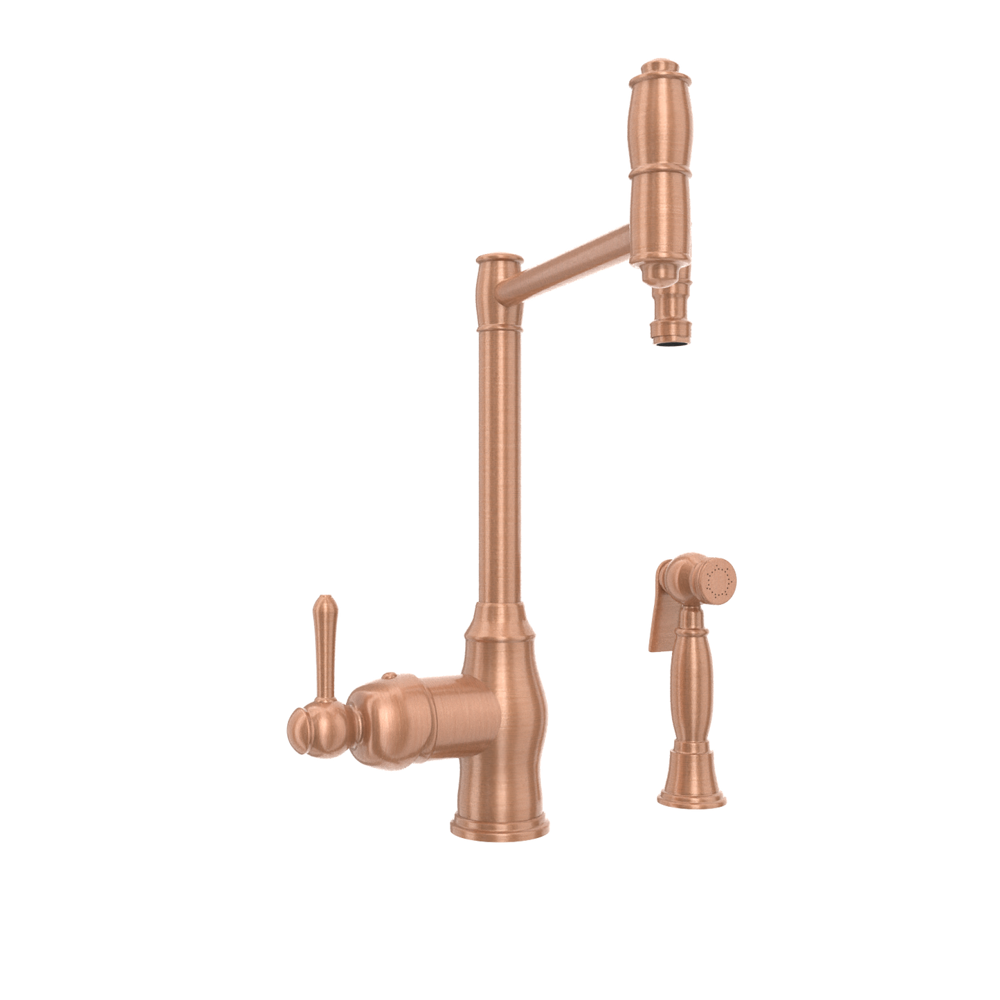 One-Handle Copper Pot Filler Kitchen Faucet with Side Sprayer - AK96918P1