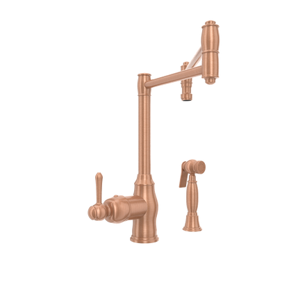 One-Handle Copper Pot Filler Kitchen Faucet with Side Sprayer - AK96918P1