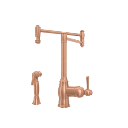 One-Handle Copper Pot Filler Kitchen Faucet with Side Sprayer - AK96918P1