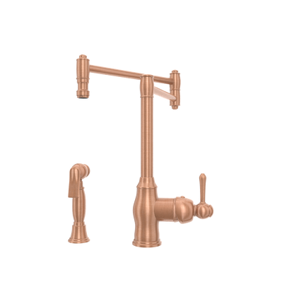 One-Handle Copper Pot Filler Kitchen Faucet with Side Sprayer - AK96918P1