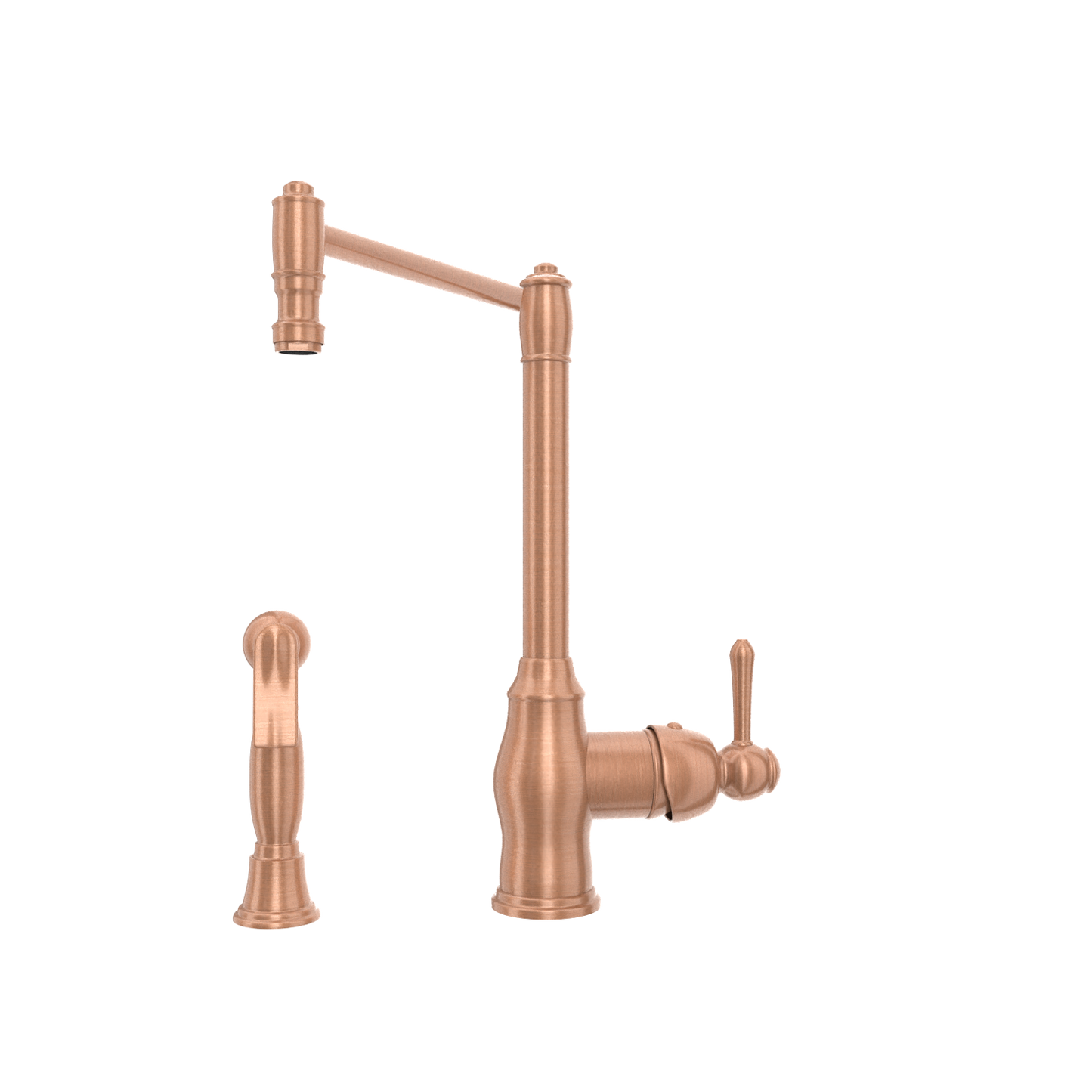 One-Handle Copper Pot Filler Kitchen Faucet with Side Sprayer - AK96918P1
