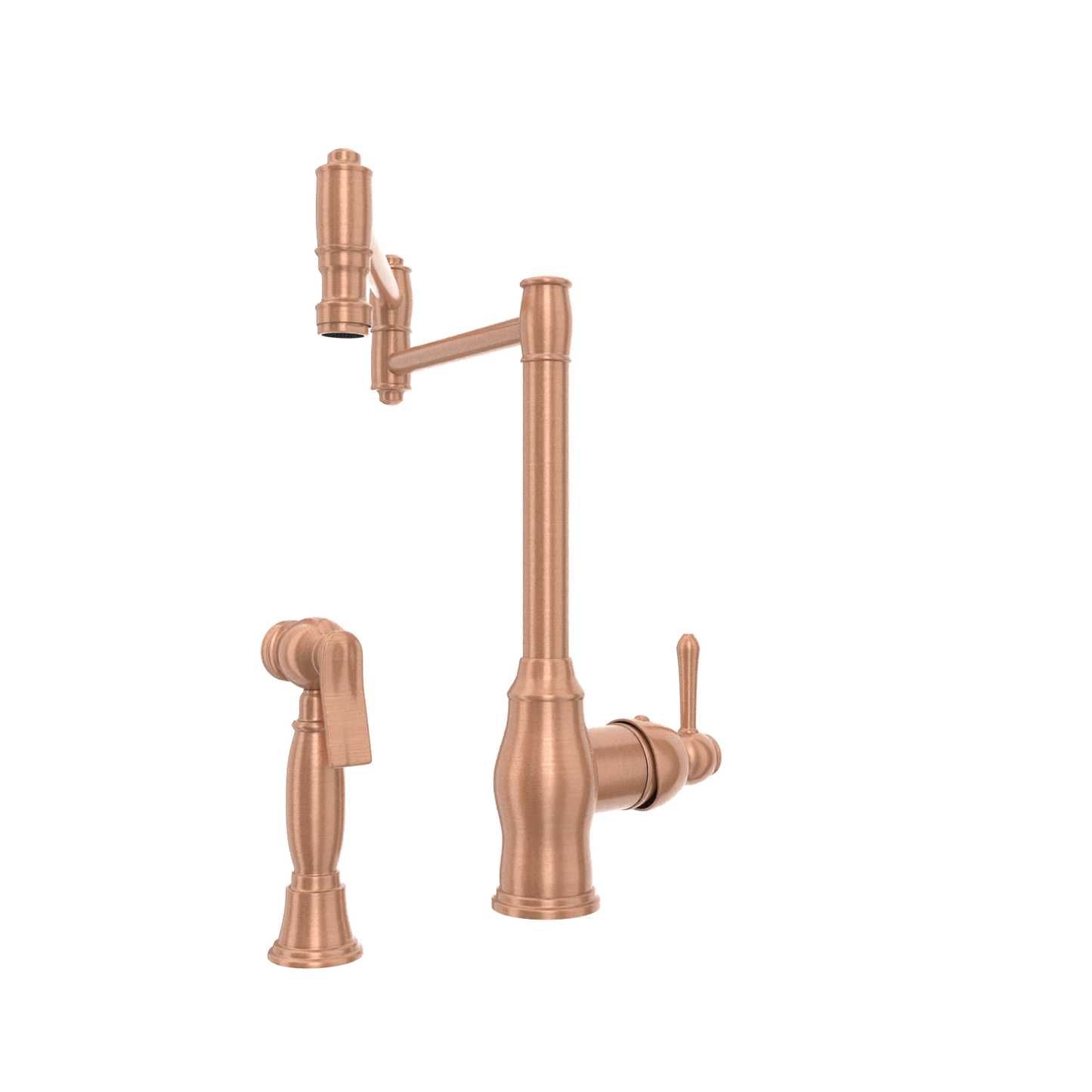 One-Handle Copper Pot Filler Kitchen Faucet with Side Sprayer - AK96918P1