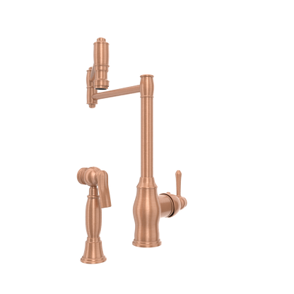 One-Handle Copper Pot Filler Kitchen Faucet with Side Sprayer - AK96918P1
