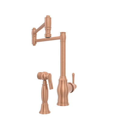 One-Handle Copper Pot Filler Kitchen Faucet with Side Sprayer - AK96918P1