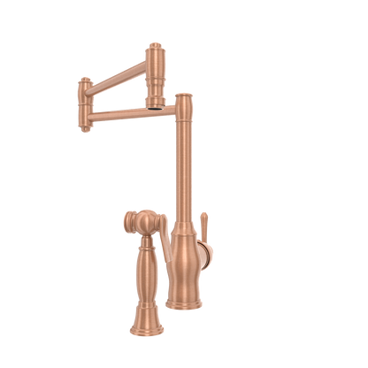One-Handle Copper Pot Filler Kitchen Faucet with Side Sprayer - AK96918P1