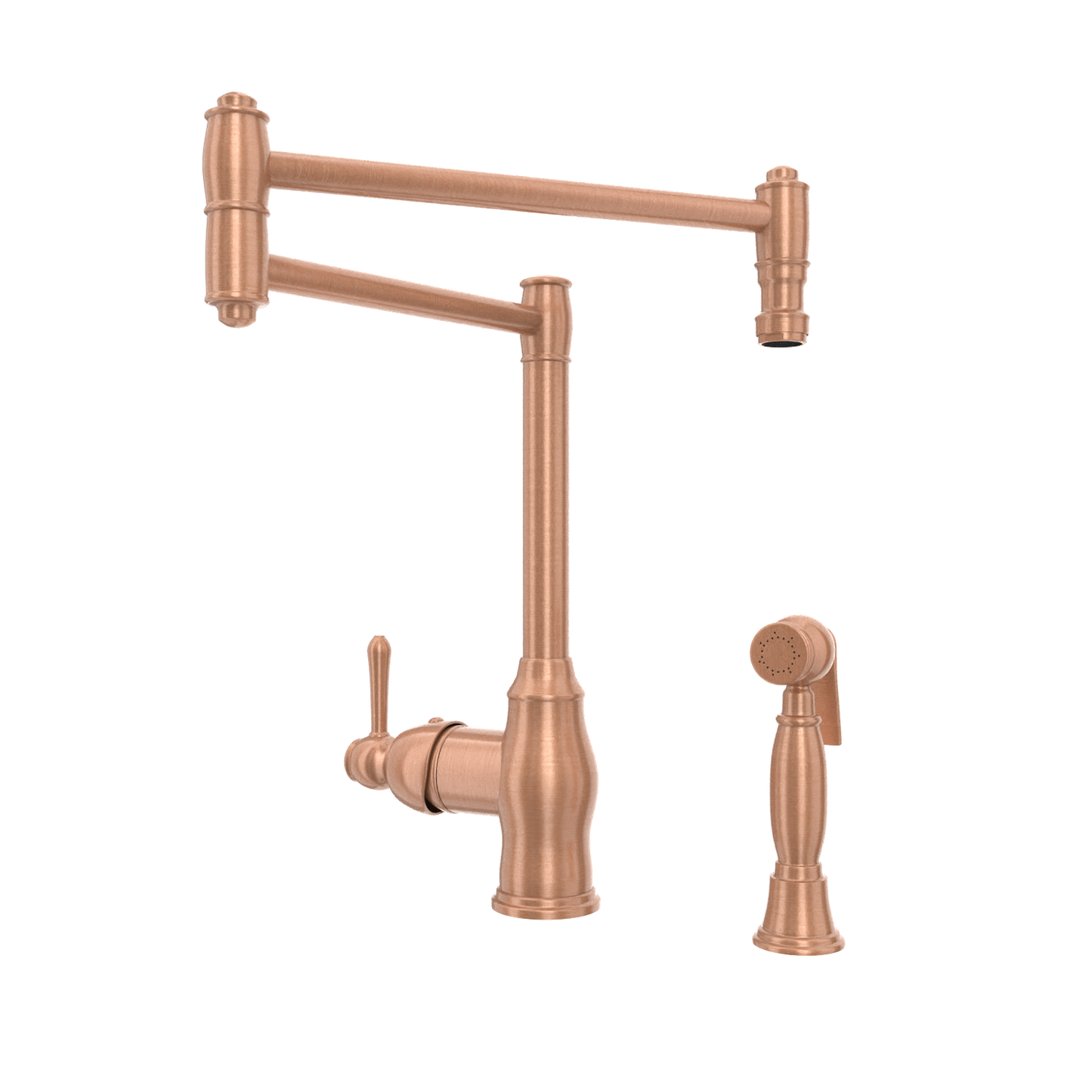 One-Handle Copper Pot Filler Kitchen Faucet with Side Sprayer - AK96918P1
