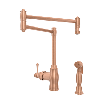 One-Handle Copper Pot Filler Kitchen Faucet with Side Sprayer - AK96918P1
