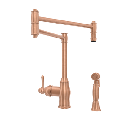 One-Handle Copper Pot Filler Kitchen Faucet with Side Sprayer - AK96918P1