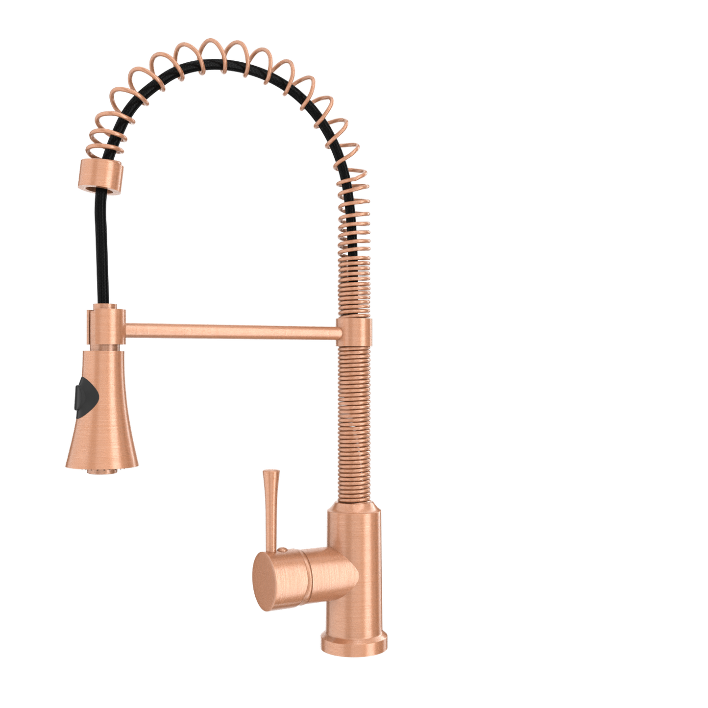 Copper Pre-Rinse Spring Kitchen Faucet, Single Level Solid Brass Kitchen Sink Faucets with Pull Down Sprayer - AK96565C