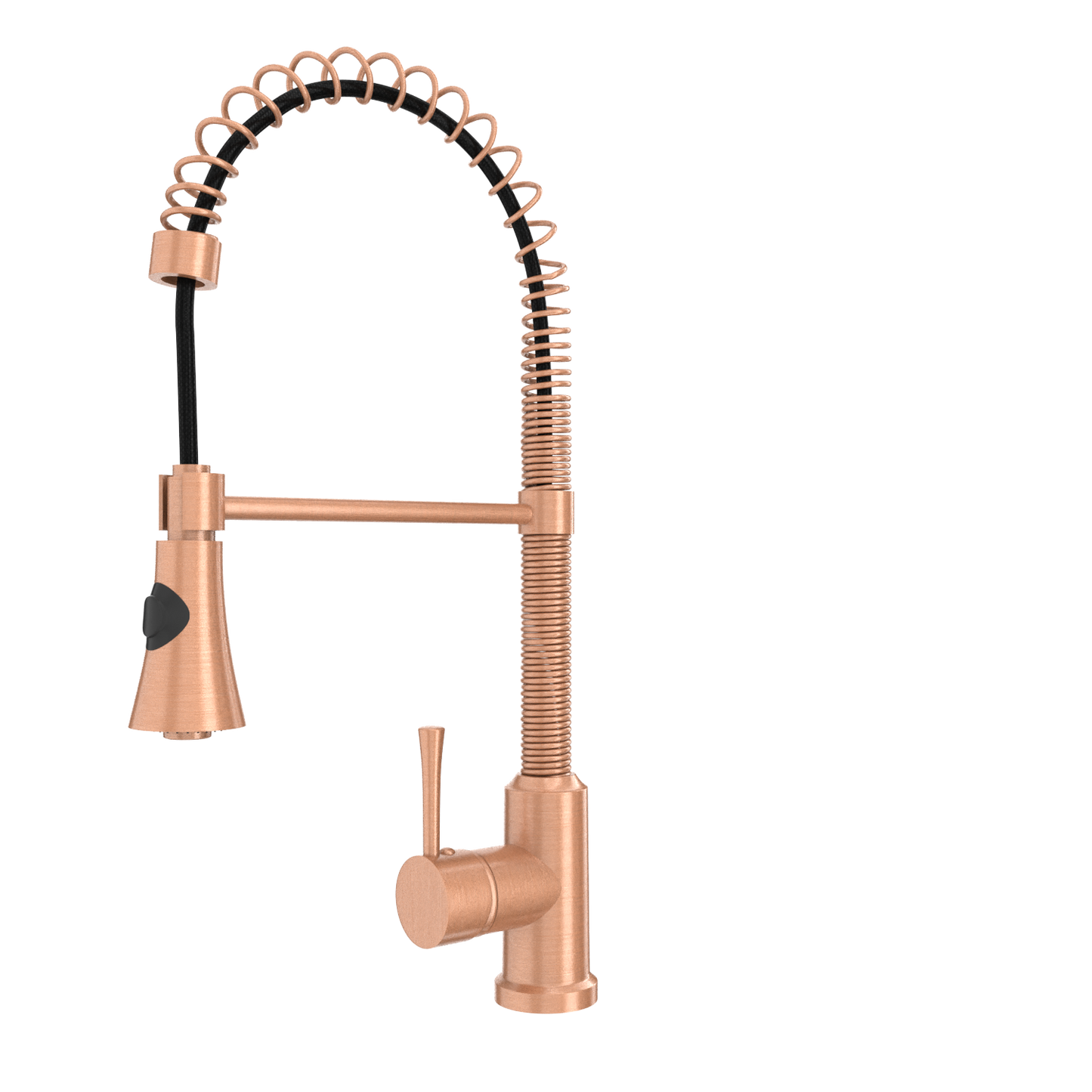 Copper Pre-Rinse Spring Kitchen Faucet, Single Level Solid Brass Kitchen Sink Faucets with Pull Down Sprayer - AK96565C