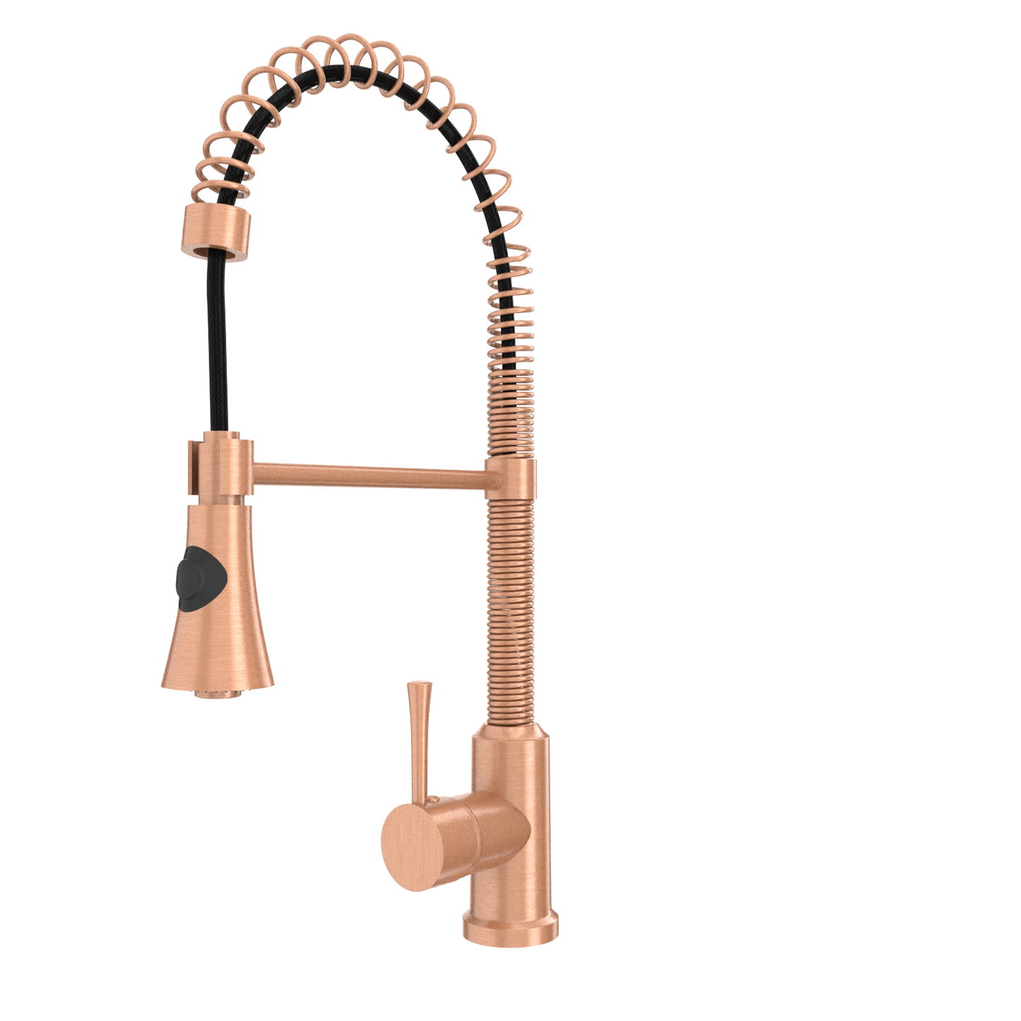 Copper Pre-Rinse Spring Kitchen Faucet, Single Level Solid Brass Kitchen Sink Faucets with Pull Down Sprayer - AK96565C