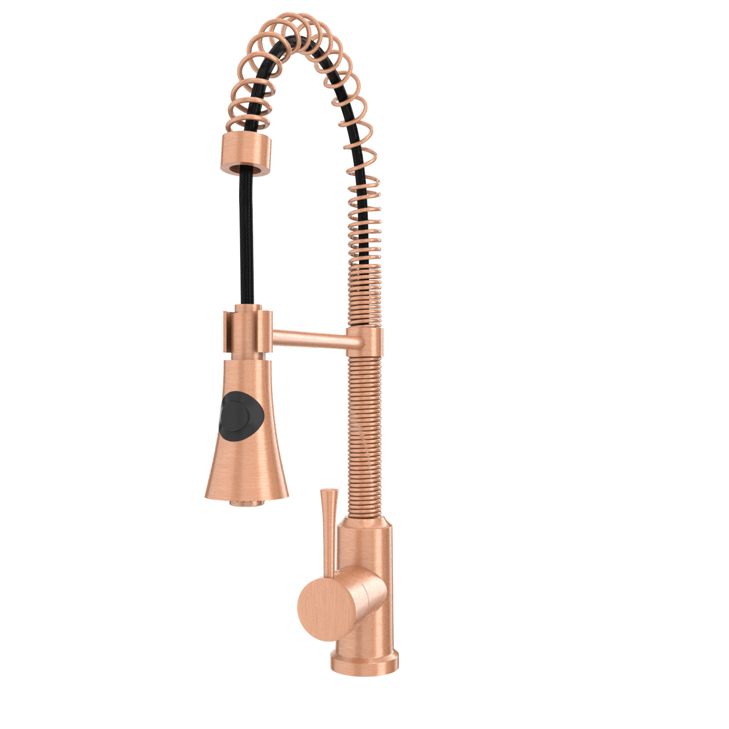 Copper Pre-Rinse Spring Kitchen Faucet, Single Level Solid Brass Kitchen Sink Faucets with Pull Down Sprayer - AK96565C