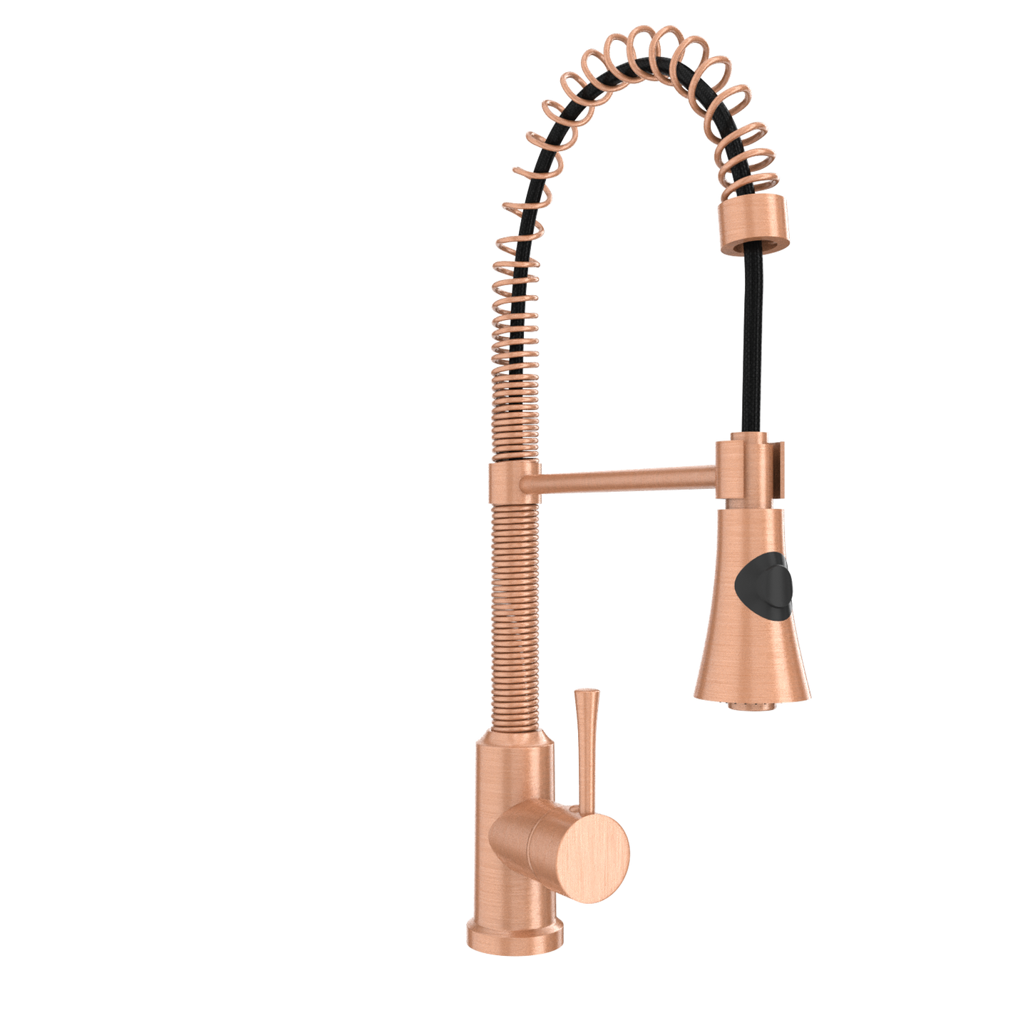 Copper Pre-Rinse Spring Kitchen Faucet, Single Level Solid Brass Kitchen Sink Faucets with Pull Down Sprayer - AK96565C