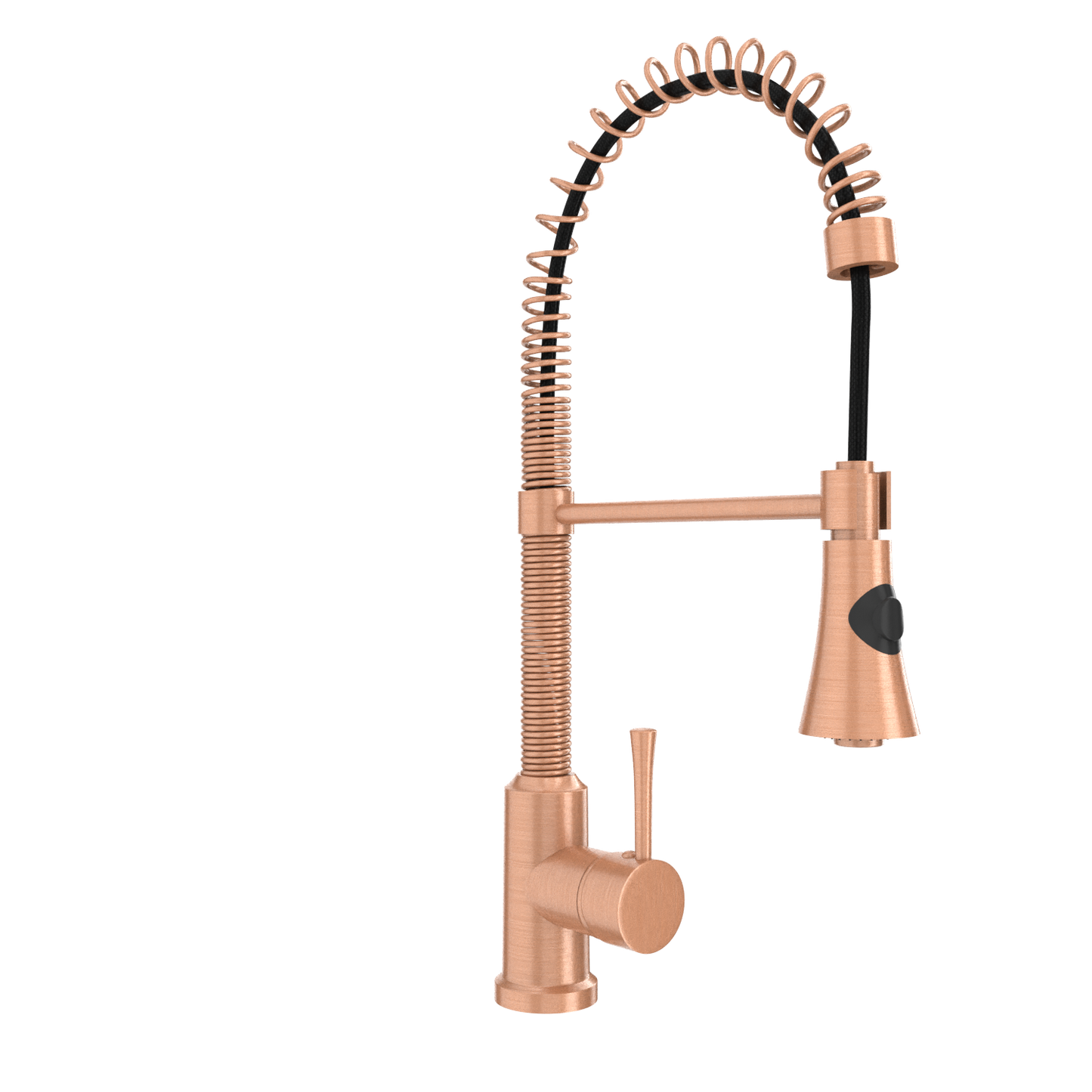 Copper Kitchen Faucet with Soap Dispenser, Single Handle Solid Brass High Arc Pull Down Sprayer Head Kitchen Sink Faucets with Deck Plate