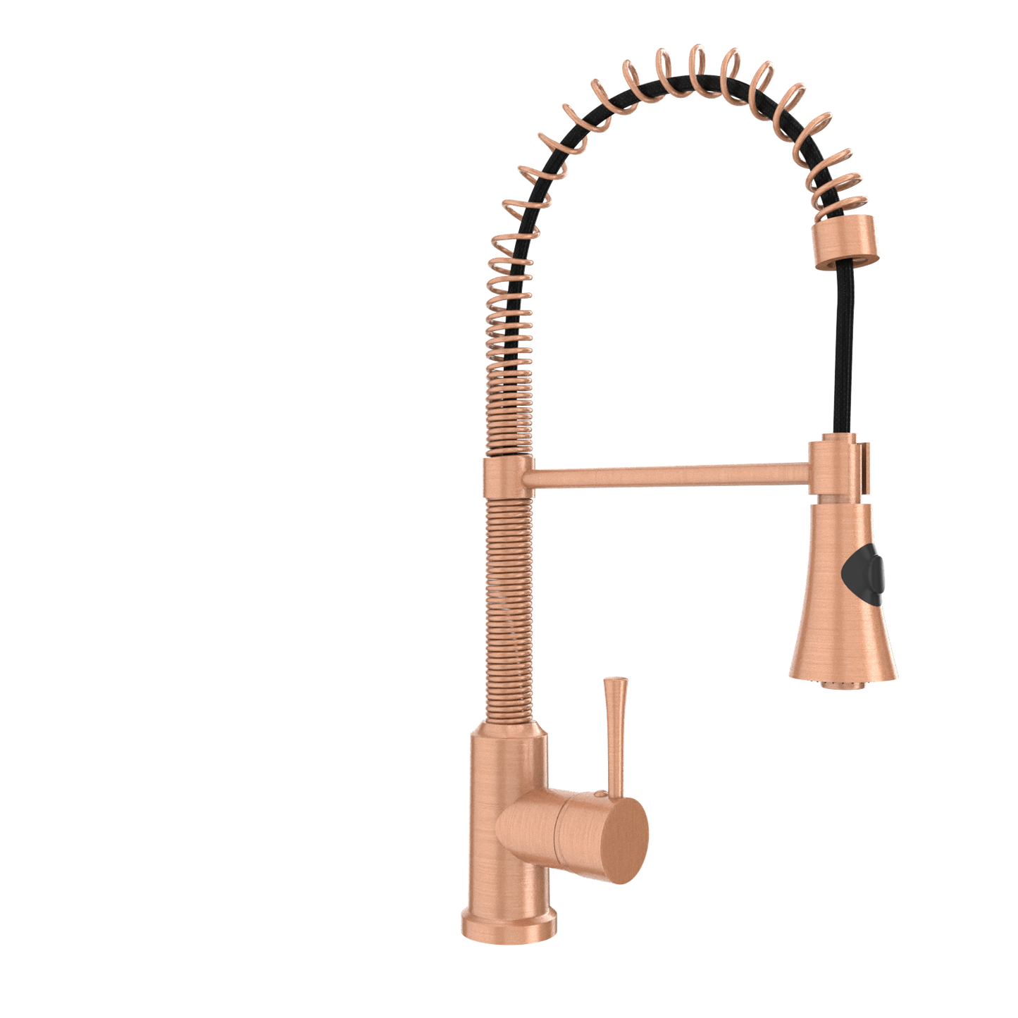 Copper Pre-Rinse Spring Kitchen Faucet, Single Level Solid Brass Kitchen Sink Faucets with Pull Down Sprayer - AK96565C