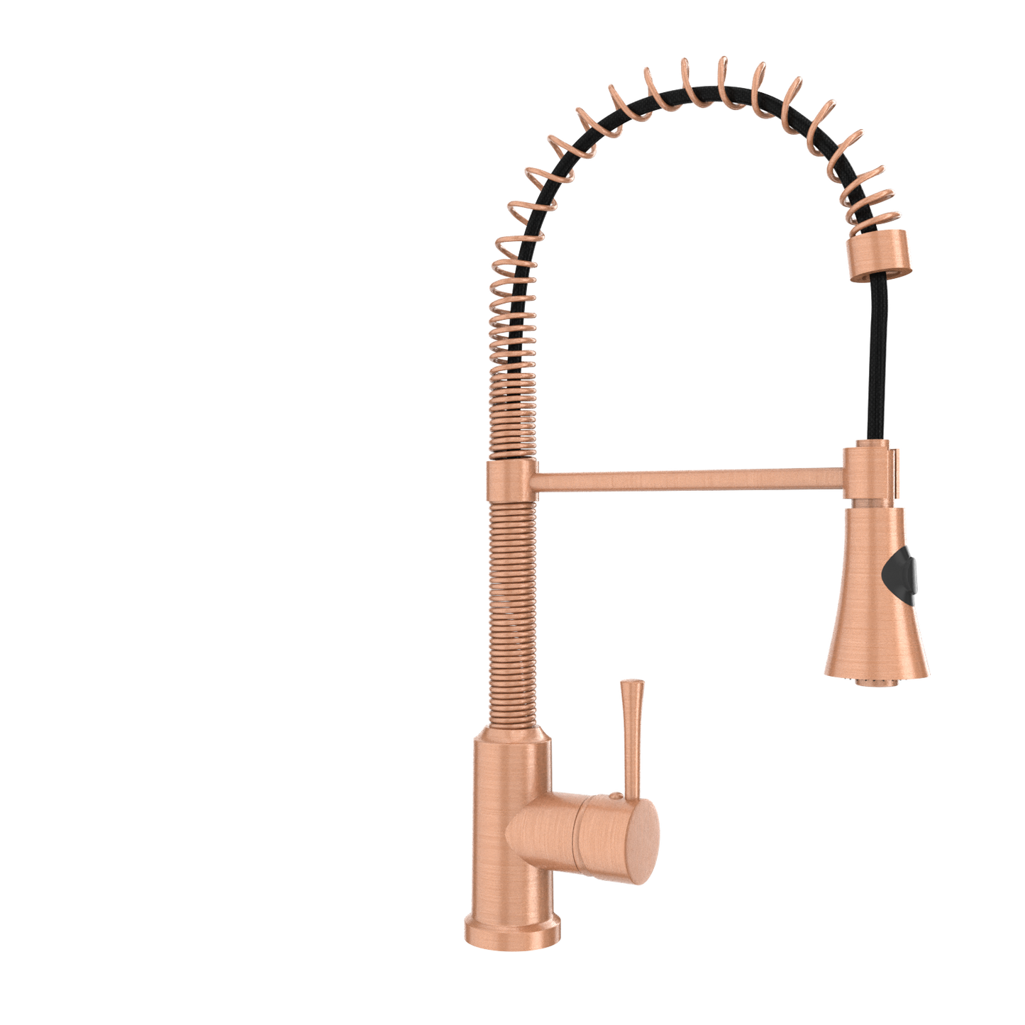 Copper Pre-Rinse Spring Kitchen Faucet, Single Level Solid Brass Kitchen Sink Faucets with Pull Down Sprayer - AK96565C