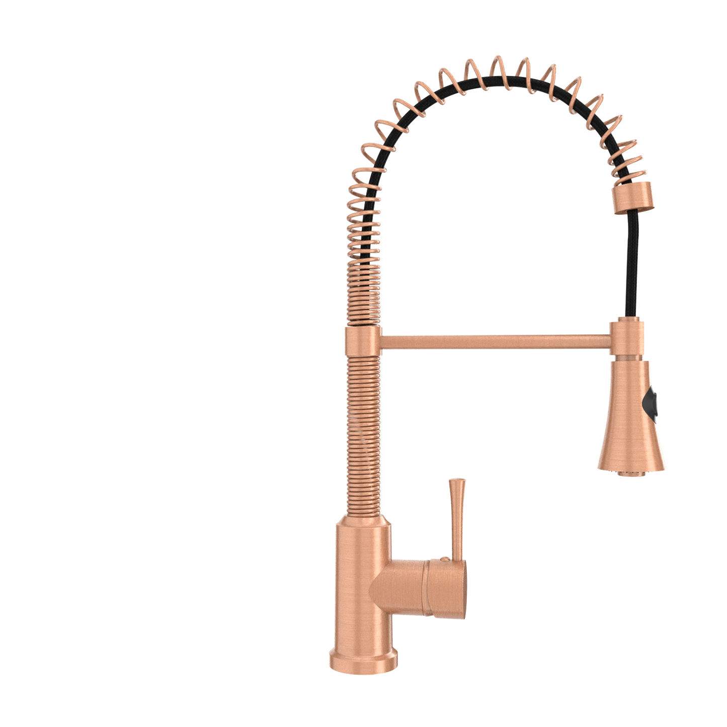 Copper Pre-Rinse Spring Kitchen Faucet, Single Level Solid Brass Kitchen Sink Faucets with Pull Down Sprayer - AK96565C