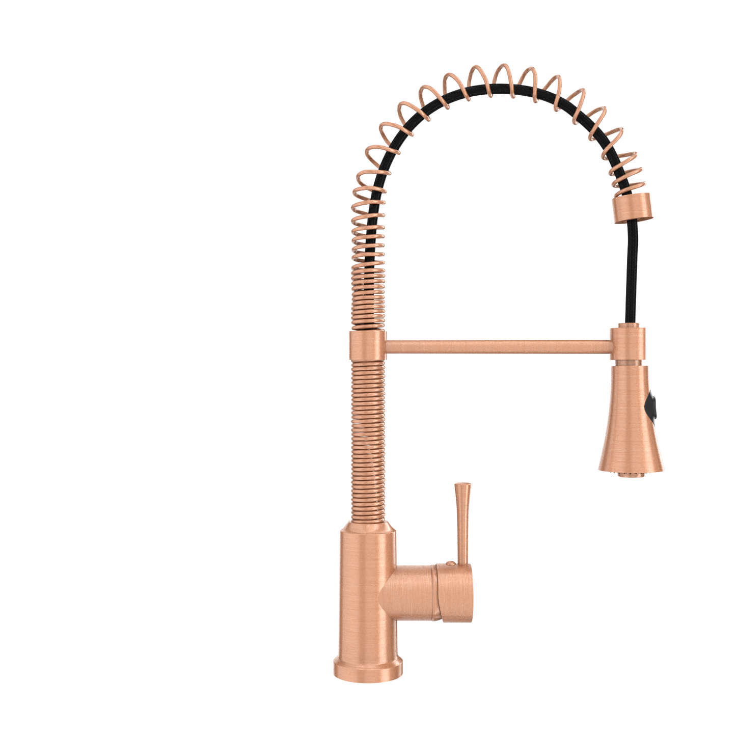 Copper Pre-Rinse Spring Kitchen Faucet, Single Level Solid Brass Kitchen Sink Faucets with Pull Down Sprayer - AK96565C