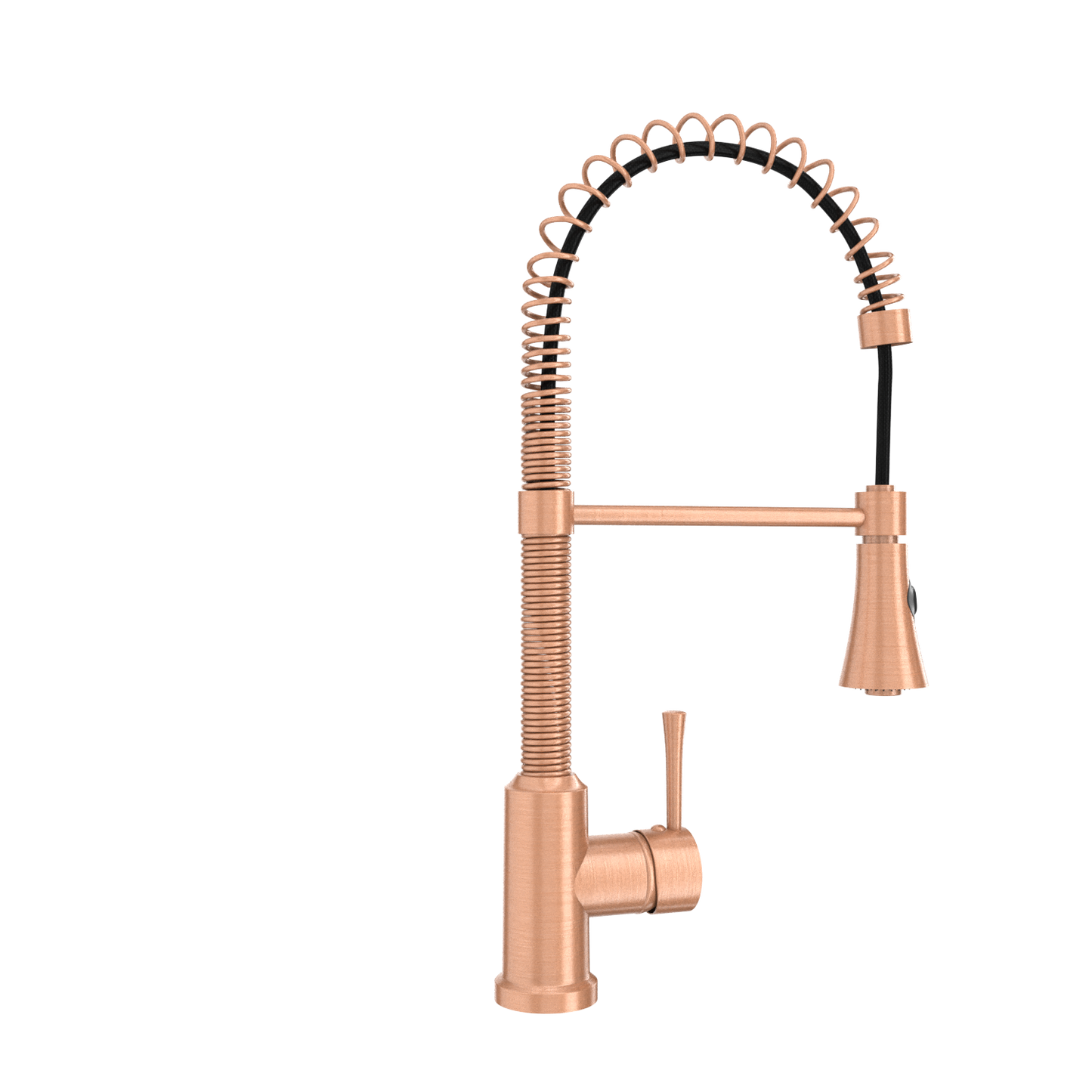 Copper Pre-Rinse Spring Kitchen Faucet, Single Level Solid Brass Kitchen Sink Faucets with Pull Down Sprayer - AK96565C