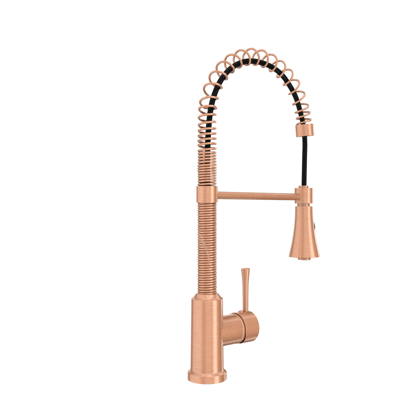 Copper Pre-Rinse Spring Kitchen Faucet, Single Level Solid Brass Kitchen Sink Faucets with Pull Down Sprayer - AK96565C