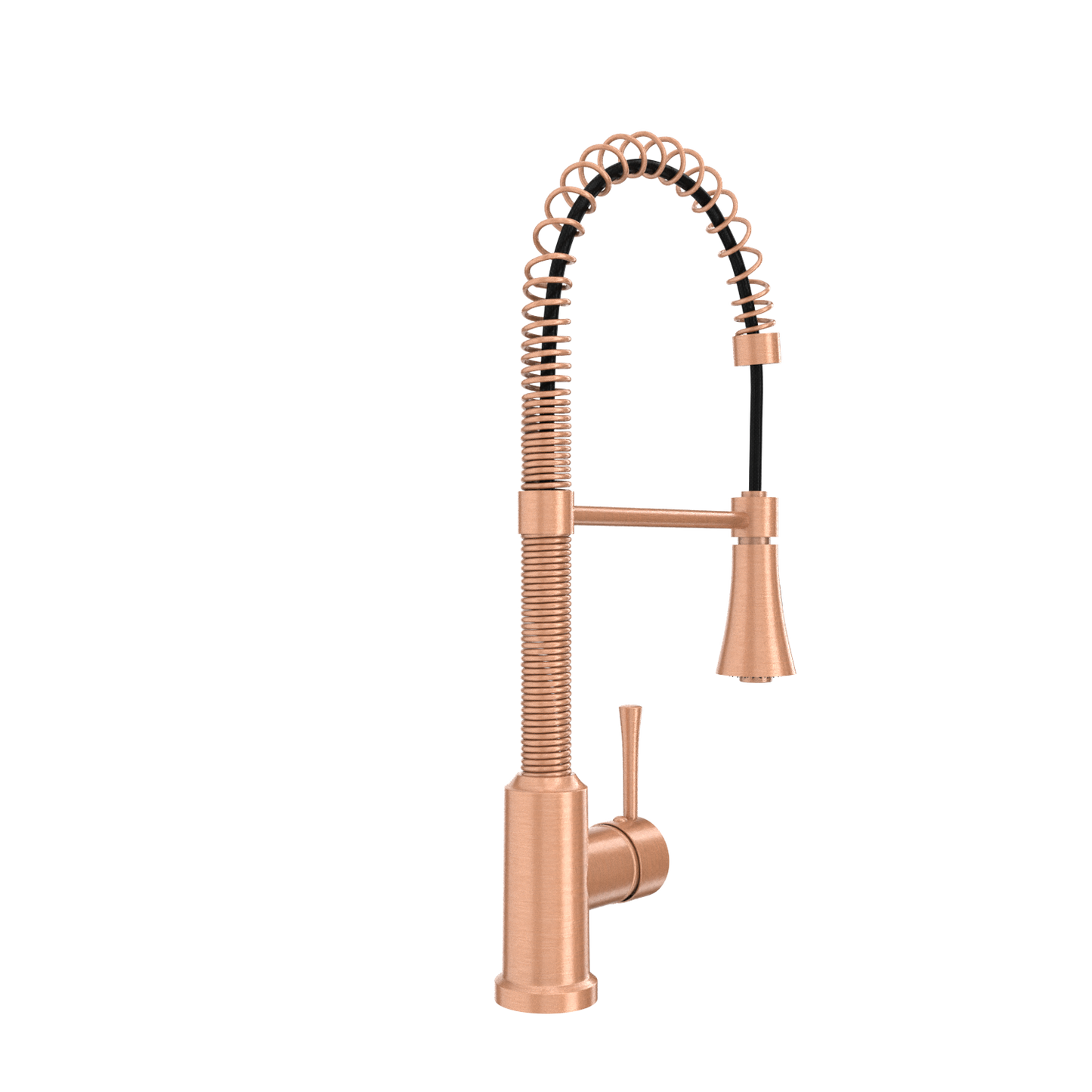 Copper Pre-Rinse Spring Kitchen Faucet, Single Level Solid Brass Kitchen Sink Faucets with Pull Down Sprayer - AK96565C