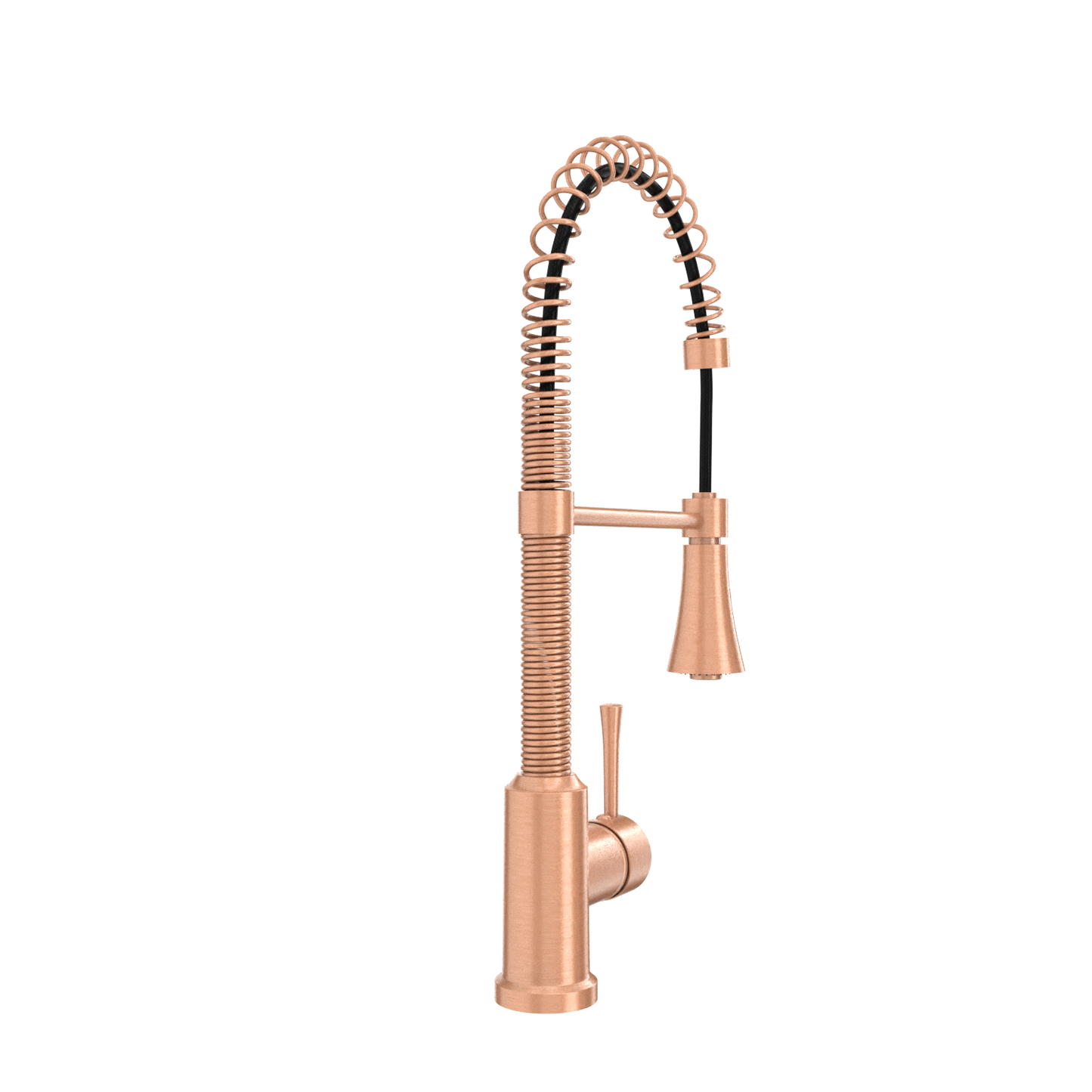 Copper Pre-Rinse Spring Kitchen Faucet, Single Level Solid Brass Kitchen Sink Faucets with Pull Down Sprayer - AK96565C