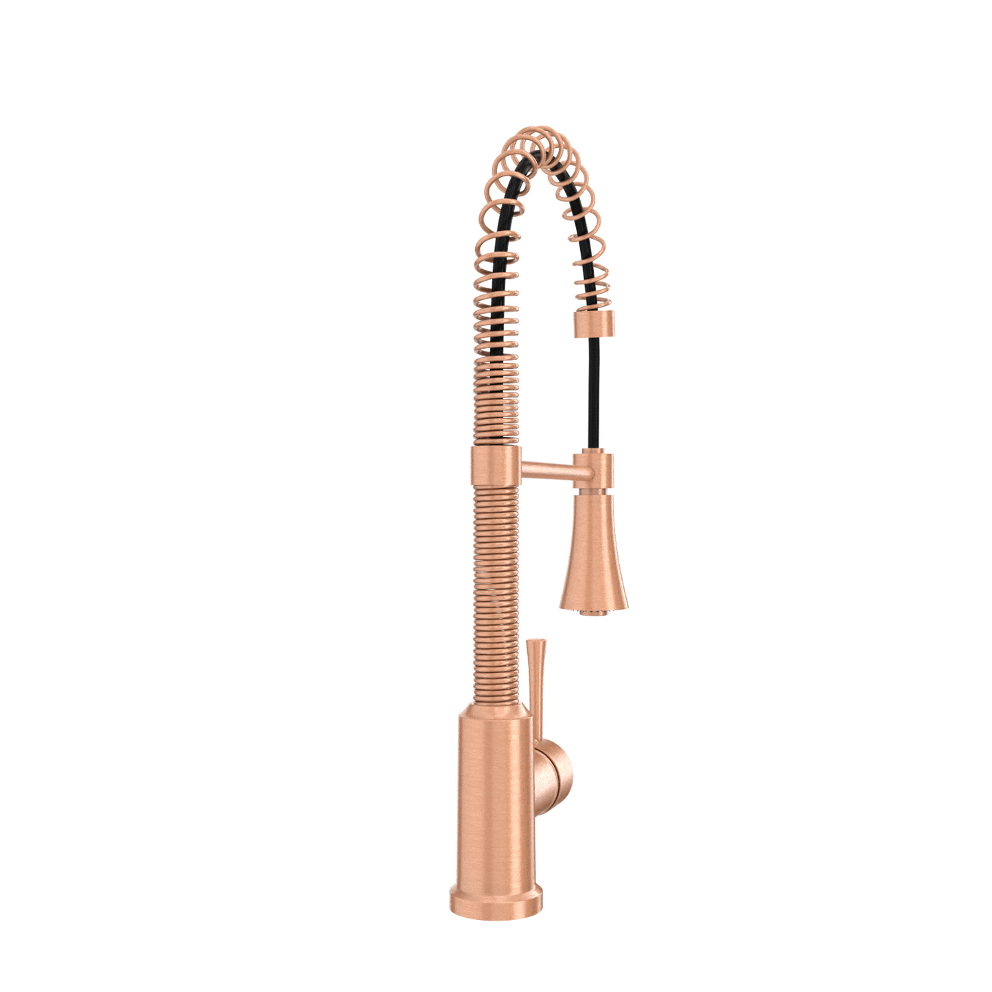 Copper Pre-Rinse Spring Kitchen Faucet, Single Level Solid Brass Kitchen Sink Faucets with Pull Down Sprayer - AK96565C