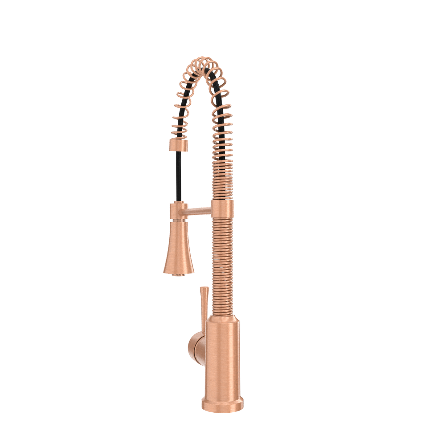 Copper Kitchen Faucet with Soap Dispenser, Single Handle Solid Brass High Arc Pull Down Sprayer Head Kitchen Sink Faucets with Deck Plate