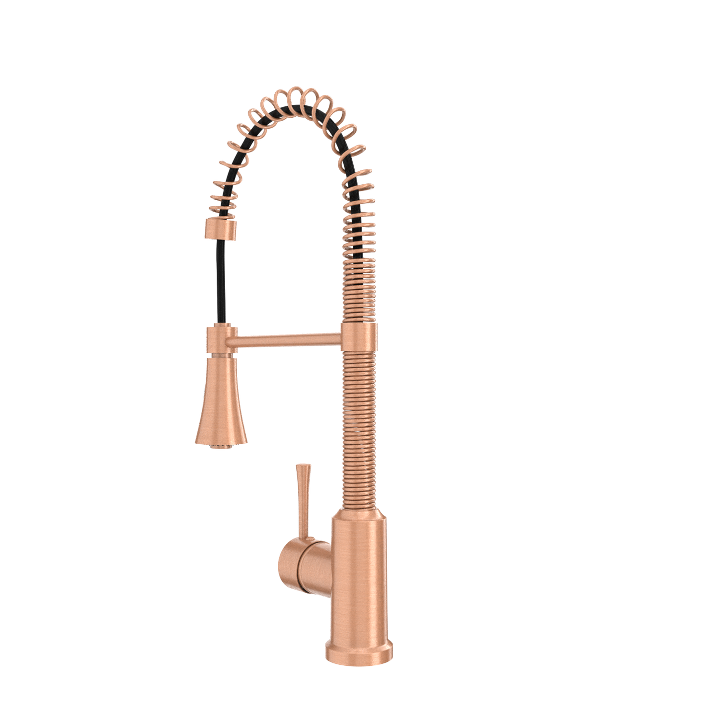 Copper Pre-Rinse Spring Kitchen Faucet, Single Level Solid Brass Kitchen Sink Faucets with Pull Down Sprayer - AK96565C