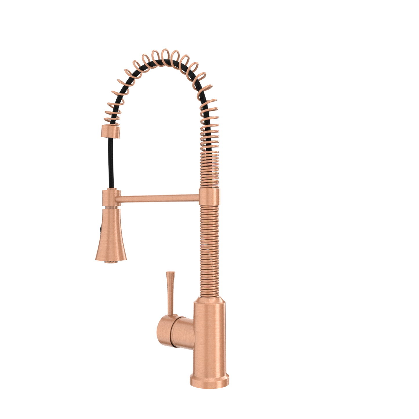 Copper Pre-Rinse Spring Kitchen Faucet, Single Level Solid Brass Kitchen Sink Faucets with Pull Down Sprayer - AK96565C