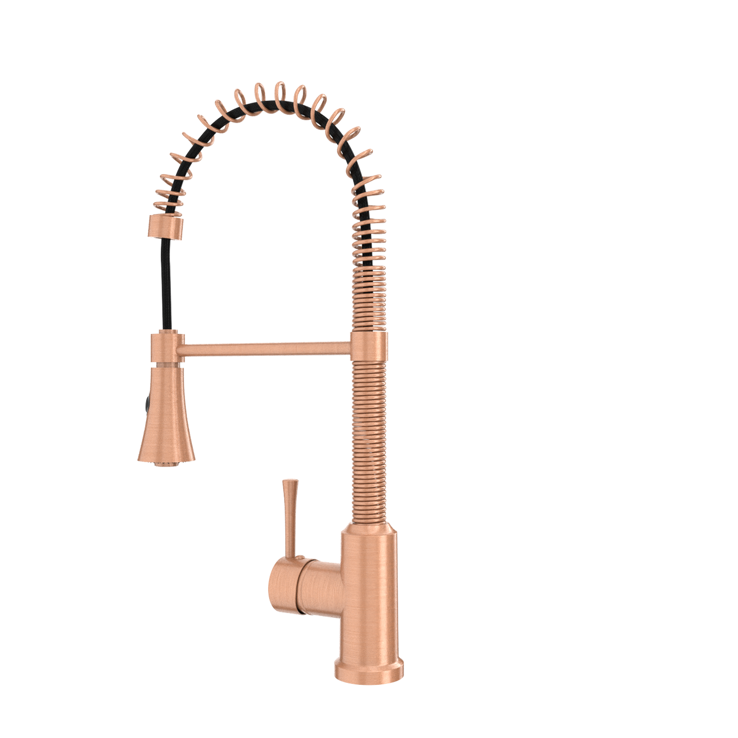 Copper Kitchen Faucet with Soap Dispenser, Single Handle Solid Brass High Arc Pull Down Sprayer Head Kitchen Sink Faucets with Deck Plate