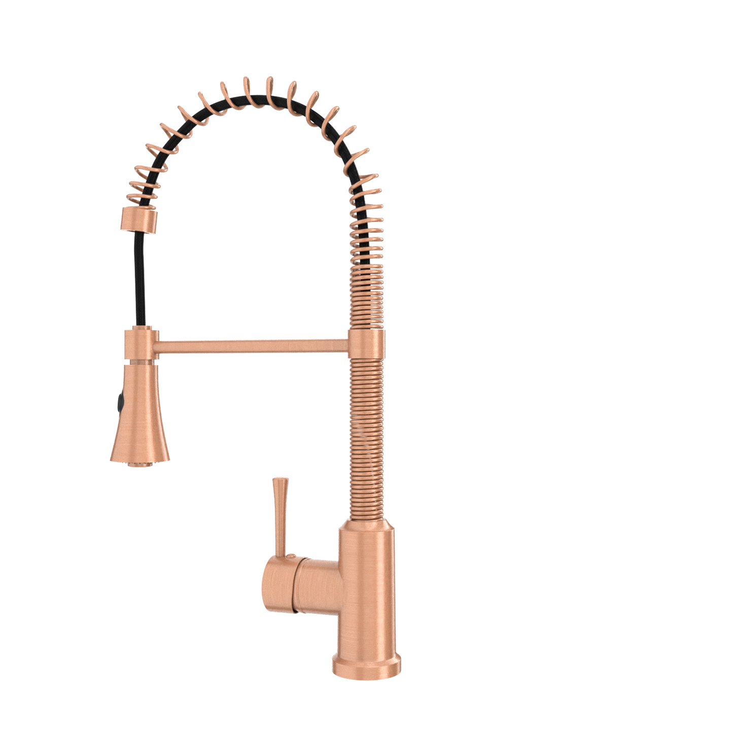 Copper Kitchen Faucet with Soap Dispenser, Single Handle Solid Brass High Arc Pull Down Sprayer Head Kitchen Sink Faucets with Deck Plate