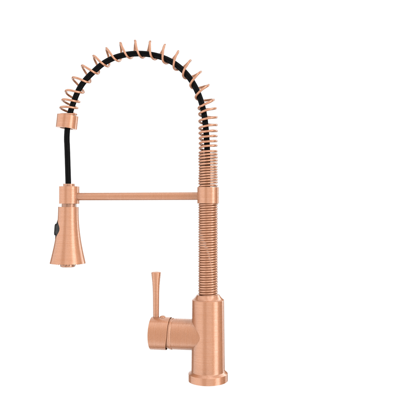 Copper Pre-Rinse Spring Kitchen Faucet, Single Level Solid Brass Kitchen Sink Faucets with Pull Down Sprayer - AK96565C