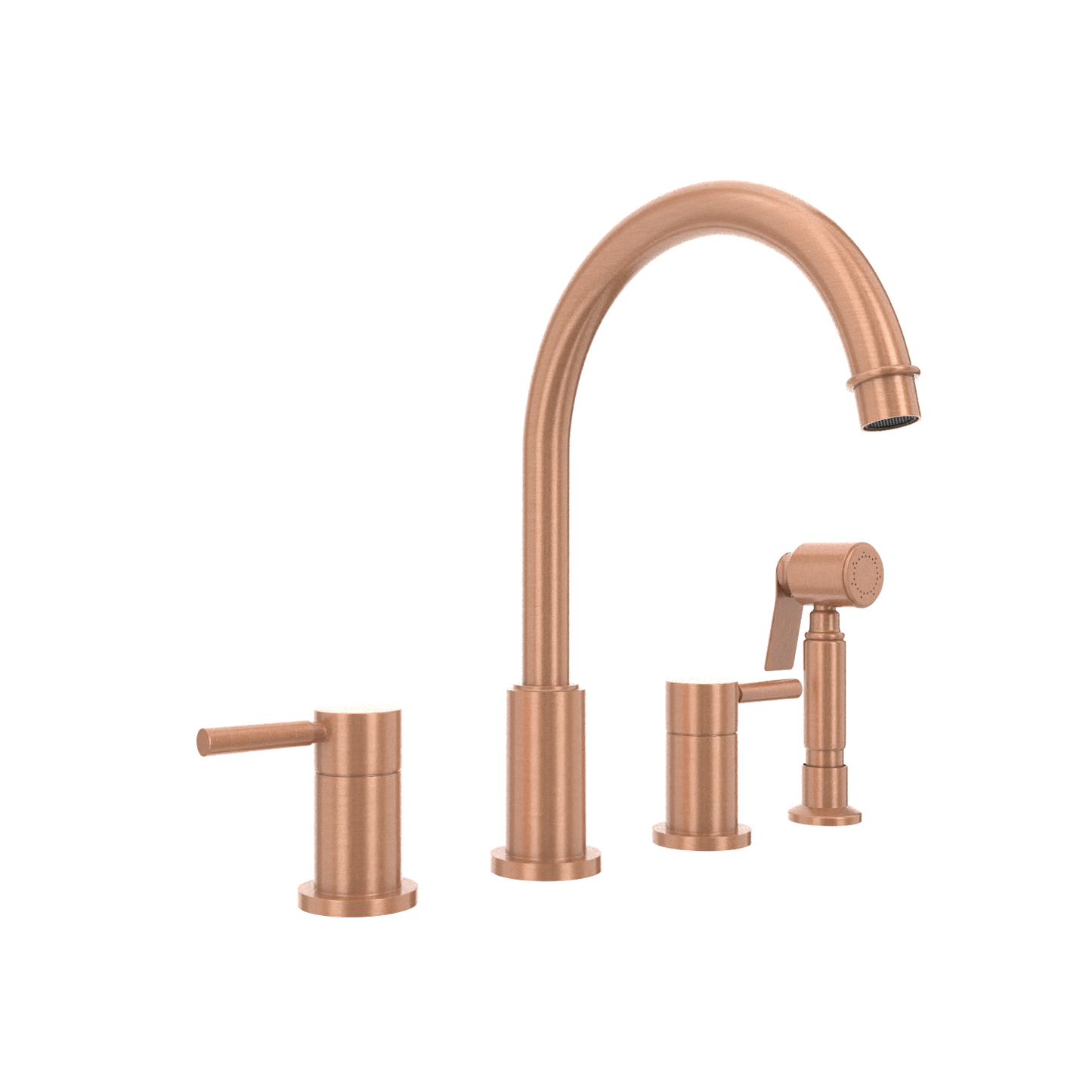 Two-Handles Copper Widespread Kitchen Faucet with Side Sprayer - AK96866