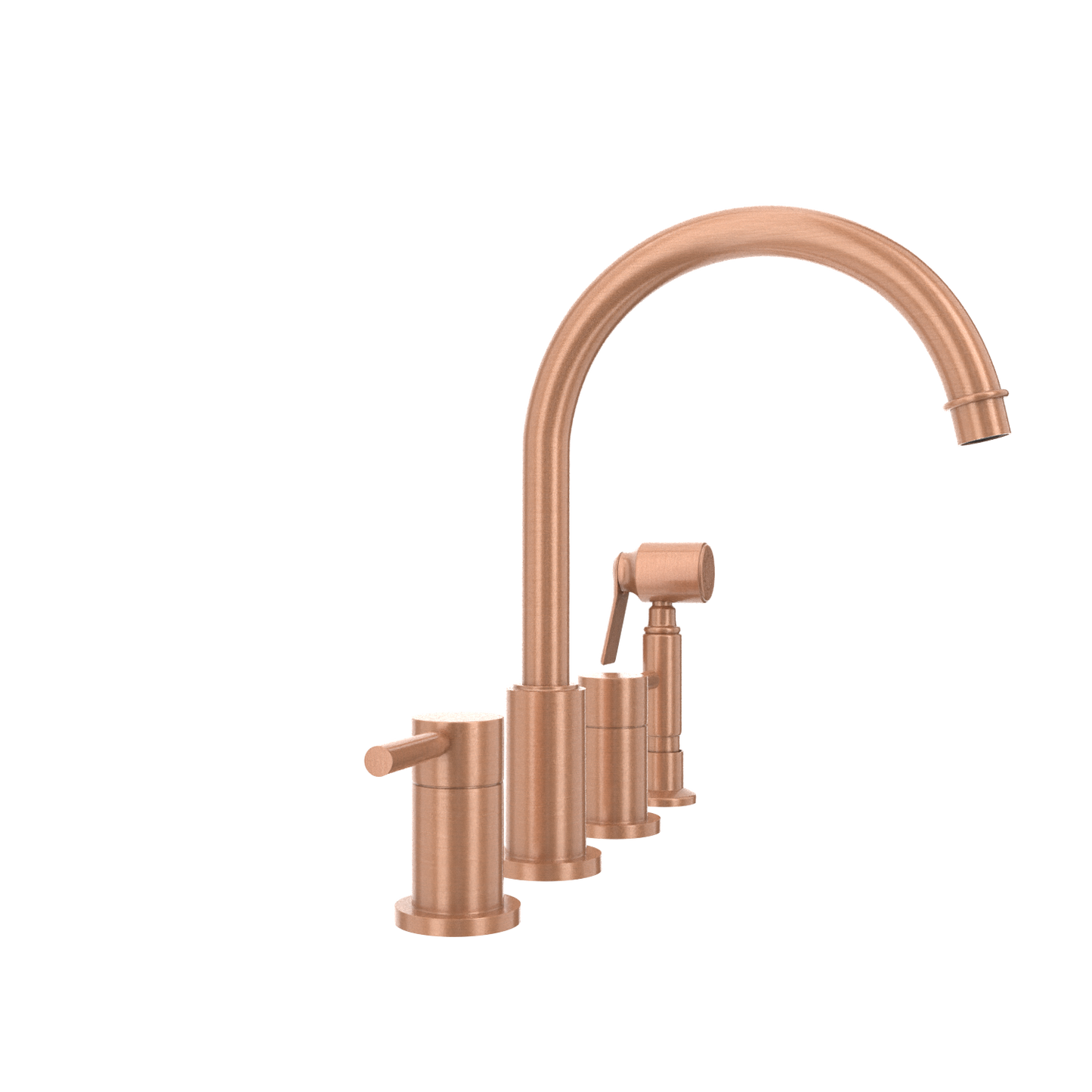 Two-Handles Copper Widespread Kitchen Faucet with Side Sprayer - AK96866