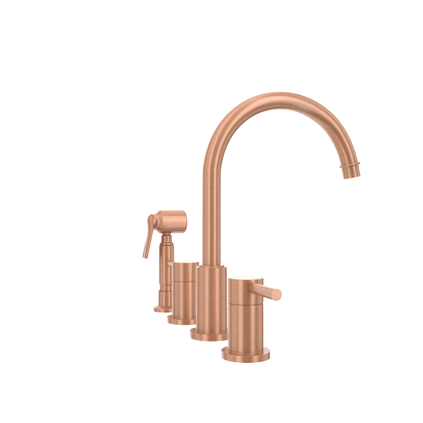Two-Handles Copper Widespread Kitchen Faucet with Side Sprayer - AK96866