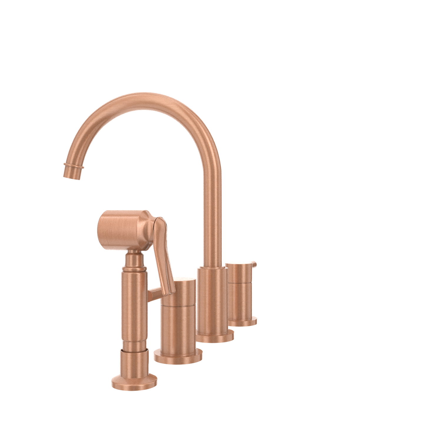 Two-Handles Copper Widespread Kitchen Faucet with Side Sprayer - AK96866