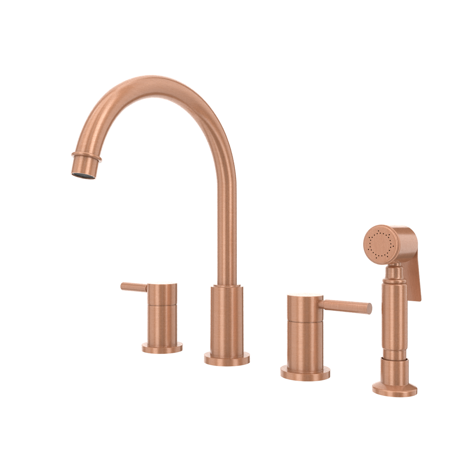Two-Handles Copper Widespread Kitchen Faucet with Side Sprayer - AK96866