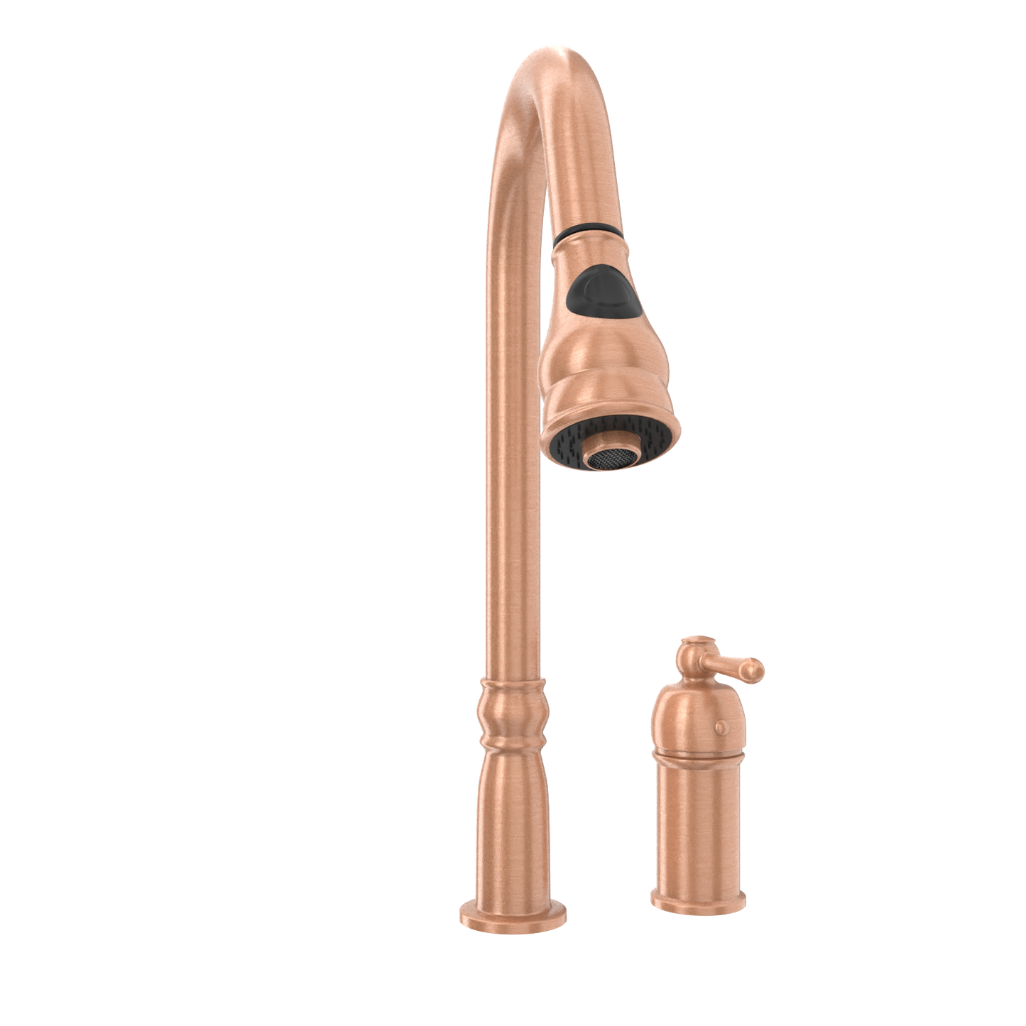 Copper Pull Out Kitchen Faucet with in-Deck Handle, Single Level Solid Brass Kitchen Sink Faucets with Pull Down Sprayer-AK97918