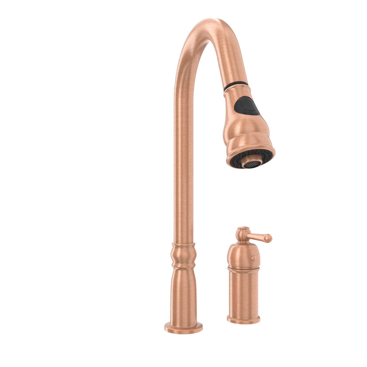 Copper Pull Out Kitchen Faucet with in-Deck Handle, Single Level Solid Brass Kitchen Sink Faucets with Pull Down Sprayer-AK97918