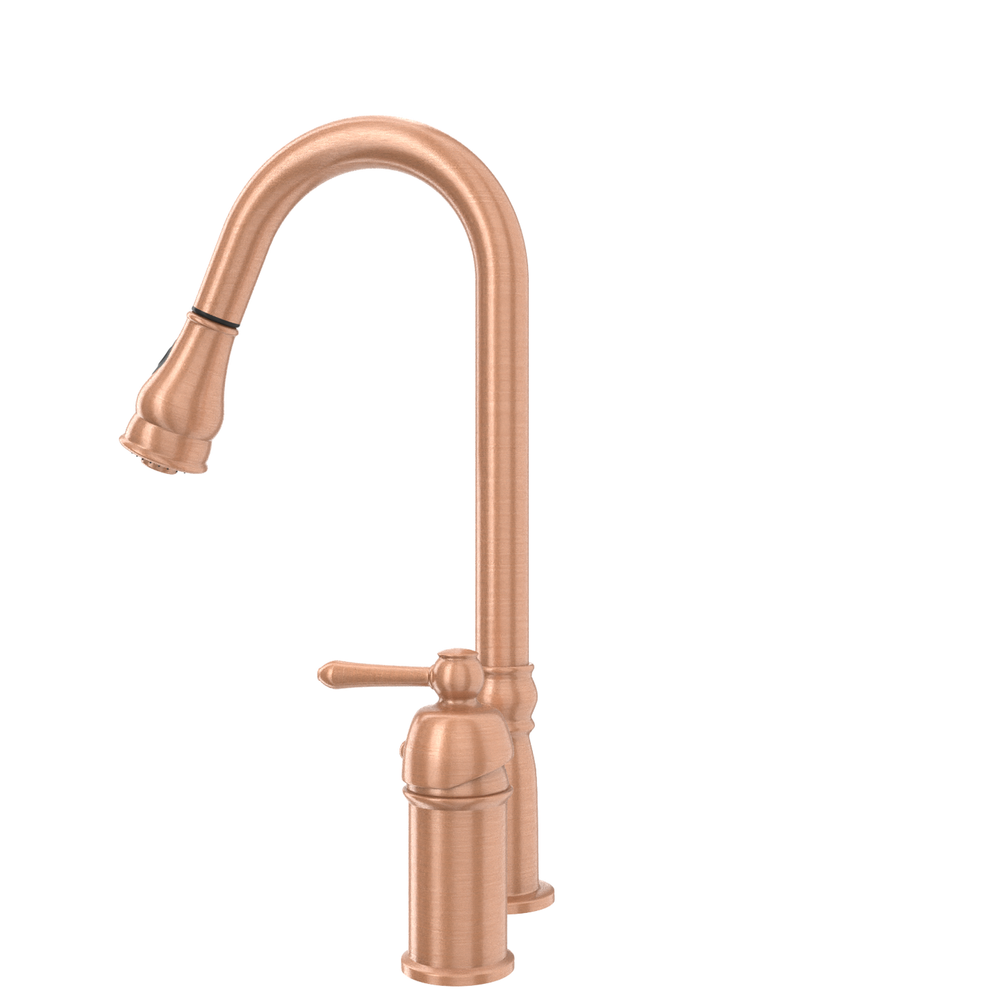 Copper Pull Out Kitchen Faucet with in-Deck Handle, Single Level Solid Brass Kitchen Sink Faucets with Pull Down Sprayer-AK97918