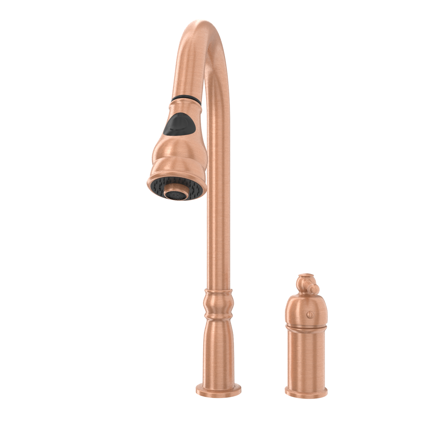 Copper Pull Out Kitchen Faucet with in-Deck Handle, Single Level Solid Brass Kitchen Sink Faucets with Pull Down Sprayer-AK97918