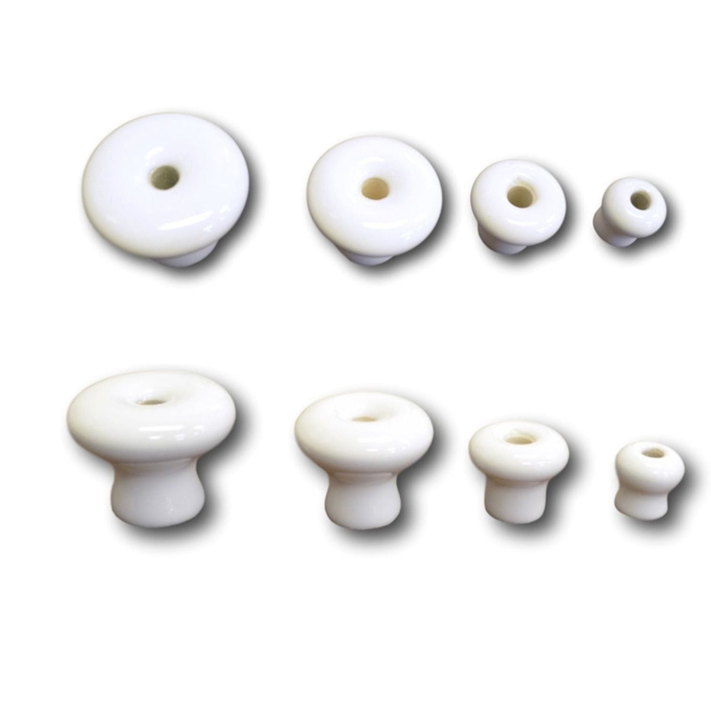 Porcelain Knob Front Mount - 4 Sizes Available