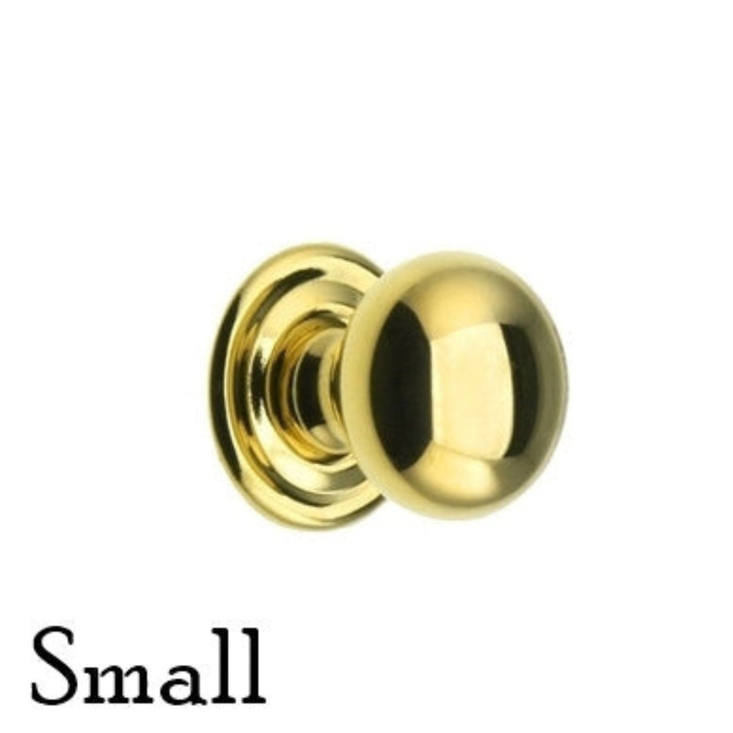 Elegant Round Brass Knob Solid Brass with Stamped Rosette 3 Sizes Available