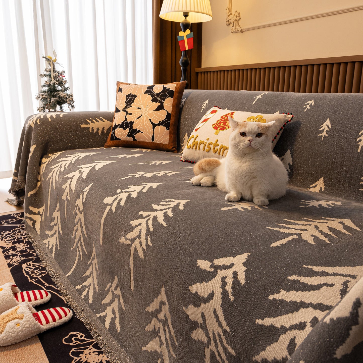 Modern Couch Covers for Couches Large Decorative Throw Blanket with Tassels for Couch