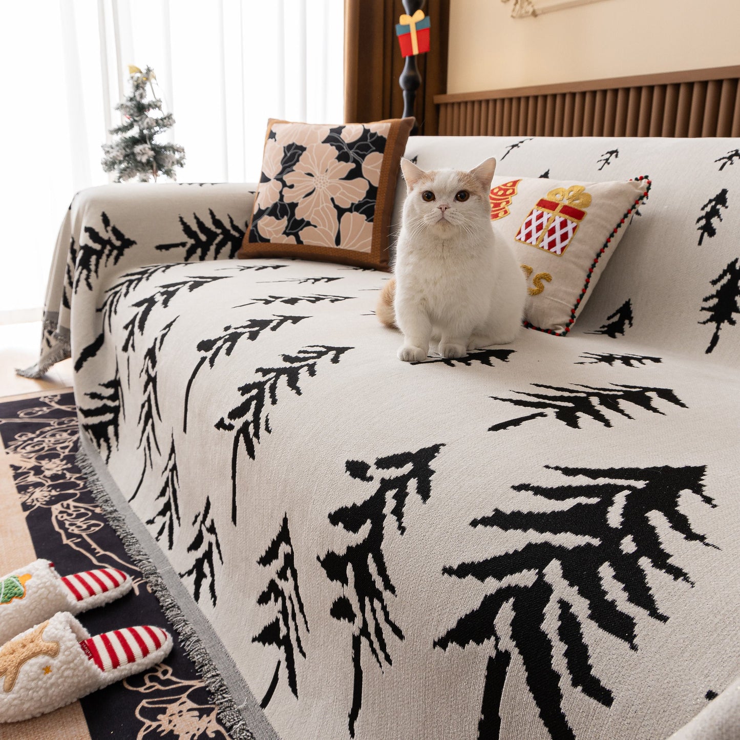 Modern Couch Covers for Couches Large Decorative Throw Blanket with Tassels for Couch