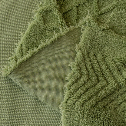 Plush Fleece Sofa Cover with 3D Cable Knit Texture Soft Cozy Warm Sofa Throw Blanket