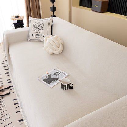 Solid Color Chenille Sofa Cover Blanket Furniture Covers for Sofas and Loveseats