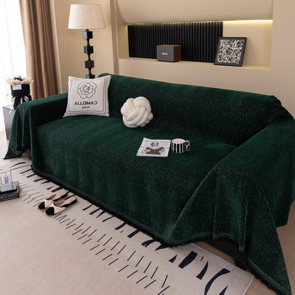 Solid Color Chenille Sofa Cover Blanket Furniture Covers for Sofas and Loveseats